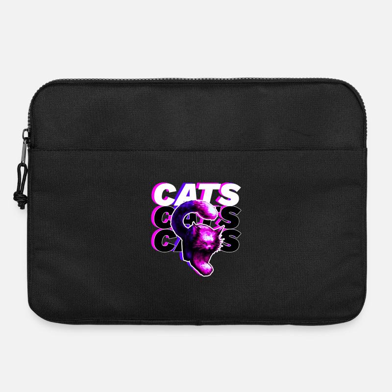 CATS, CATS, CATS · Bunte Raubkatze - Laptoptasche 15" - Schwarz