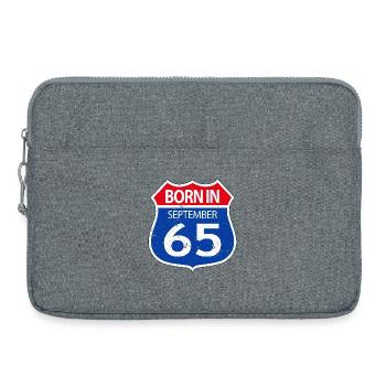 Born_in_September_65 - Laptop bag 15" - heather grey - Front
