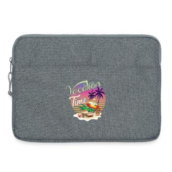 Lässiger Urlaubssommer Motiv - Laptoptasche 15" - Grau meliert - Vorne
