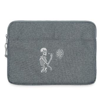 Skeleton jouant aux fléchettes - Sacoche pour ordinateur portable 15 pouces - gris chiné - Devant