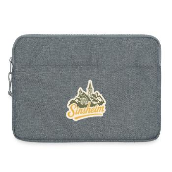 Sinsheim Kraichgau - Illustration Handlettering - Laptoptasche 15" - Grau meliert - Vorne