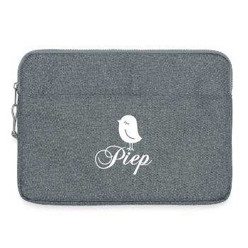Spatz Piep – Piepmatz Vogel Cartoon Motiv - Laptoptasche 15" - Grau meliert - Vorne