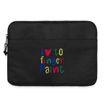 Ich liebe Fingerfarben | Malspaß Design Kinder - Laptoptasche 15" - Schwarz - Vorne