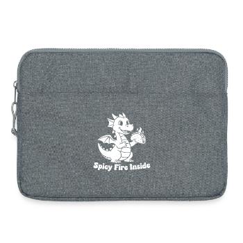 Conception de tacos Dragon flamboyant - Sacoche pour ordinateur portable 15 pouces - gris chiné - Devant