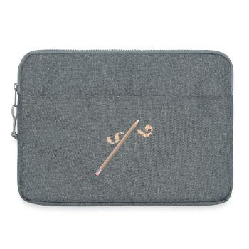 Crayon avec gomme – Motif de dessin créatif - Sacoche pour ordinateur portable 15 pouces - gris chiné - Devant