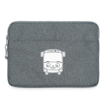 Kleiner Bus Cartoon – Comic Schulbus Reise Spaß - Laptoptasche 15" - Grau meliert - Vorne