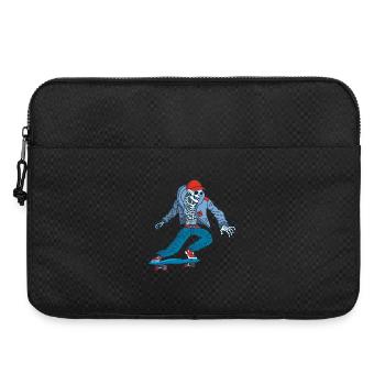 Skelett auf Skateboard - Laptoptasche 15" - Schwarz - Vorne