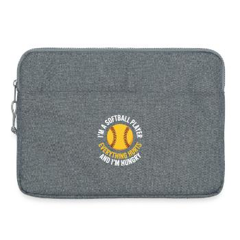 Motto des hungrigen Softballspielers - Laptoptasche 15" - Grau meliert - Vorne