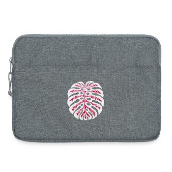 Monstera Leaf Red – Tropical Plant Motif - Laptop bag 15" - heather grey - Front