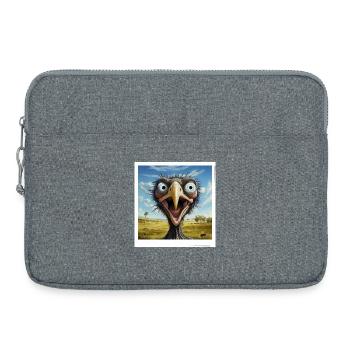 Visage d’autruche bizarre dans la savane - Sacoche pour ordinateur portable 15 pouces - gris chiné - Devant