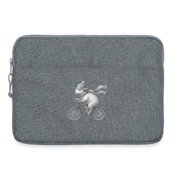 Schaf auf Fahrrad Vintage - Laptoptasche 15" - Grau meliert - Vorne