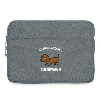 Dackel Spruch - Laptoptasche 15" - Grau meliert - Vorne