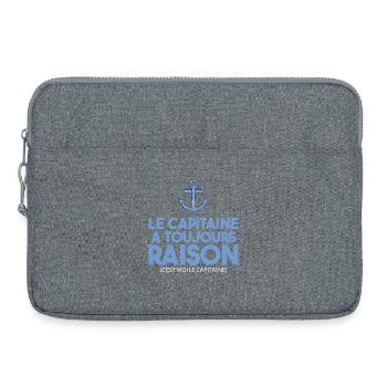 The captain is always right sailor humor - Laptop bag 15" - heather grey - Front