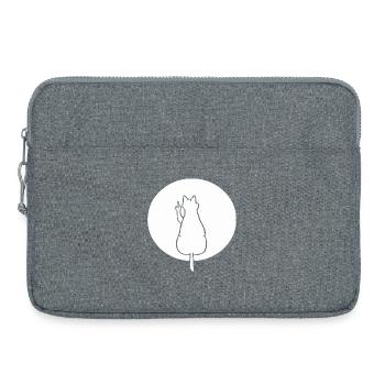 Katze Katzen Cat Kätzchen Mieze Mittelfinger - Laptoptasche 15" - Grau meliert - Vorne