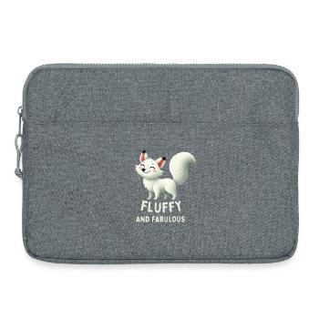 Flauschiger Weißer Fuchs - Laptoptasche 15" - Grau meliert - Vorne