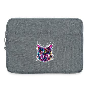 Katze Kunst Graffiti - Laptoptasche 15" - Grau meliert - Vorne