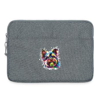 Farbenfrohes Hundeporträt Spritzer - Laptoptasche 15" - Grau meliert - Vorne