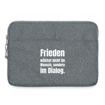 Dialog für Frieden Zitat Design - Laptoptasche 15" - Grau meliert - Vorne