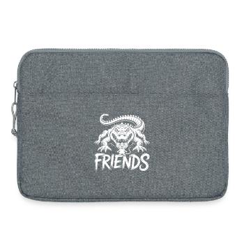 Friends for life – crocodile, alligator and mouse - Laptop bag 15" - heather grey - Front