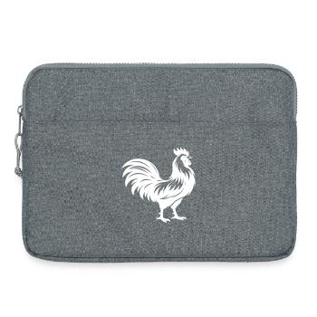 Silhouette du coq - Sacoche pour ordinateur portable 15 pouces - gris chiné - Devant
