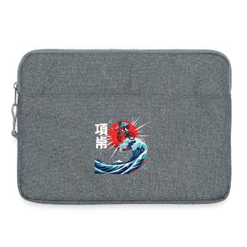 Rider de BMX sur une vague de soleil montante - Sacoche pour ordinateur portable 15 pouces - gris chiné - Devant