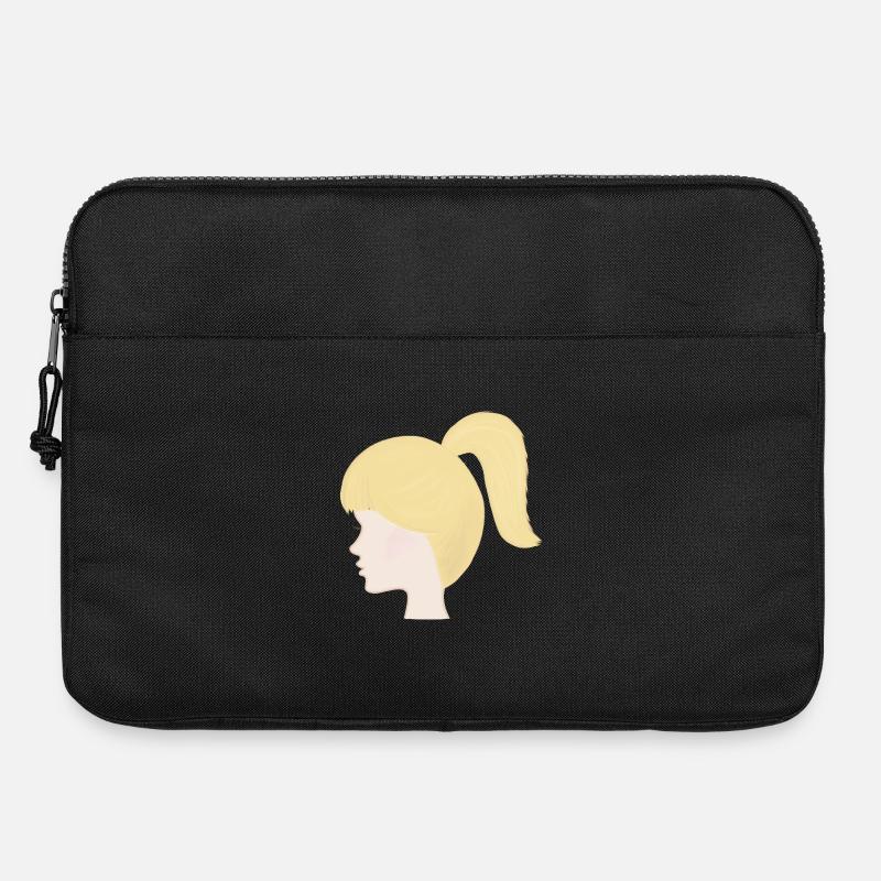Poupée jouet à queue de cheval blonde - Sacoche pour ordinateur portable 15 pouces - noir