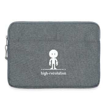 Pixel Art Hochauflösende lustige Ironie-Design - Laptoptasche 15" - Grau meliert - Vorne