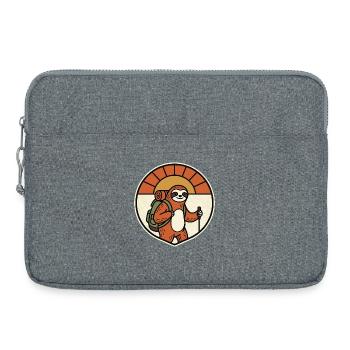 Faultier Wandern Retro Badge Motiv - Laptoptasche 15" - Grau meliert - Vorne
