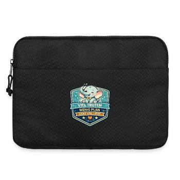 Süßer Elefanten-Patch mit Motto - Laptoptasche 15" - Schwarz - Vorne
