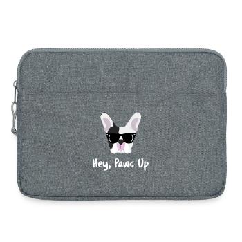 French Bulldog Sunglasses Hey Paws Up Funny Dog - Laptop bag 15" - heather grey - Front