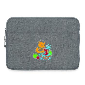 Pottery Pup Splash - Laptop bag 15" - heather grey - Front