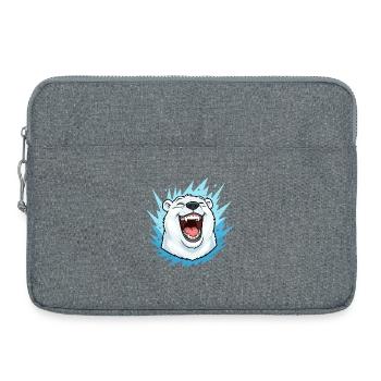 Laughing Polar Bear in Blue Lightning - Laptop bag 15" - heather grey - Front