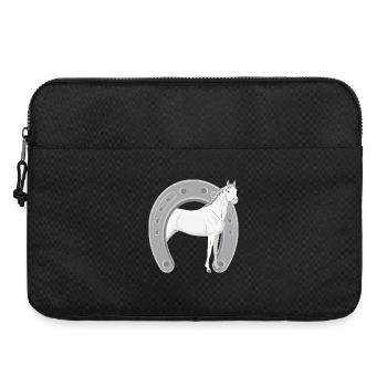 Ein Abbayan-Pferd in einem umgedrehten Hufeisen - Laptoptasche 15" - Schwarz - Vorne