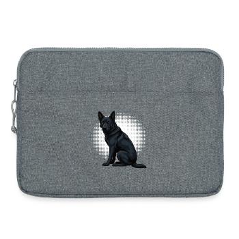 Schwarzer Schäferhund Schäferhundbesitzer  - Laptoptasche 15" - Grau meliert - Vorne