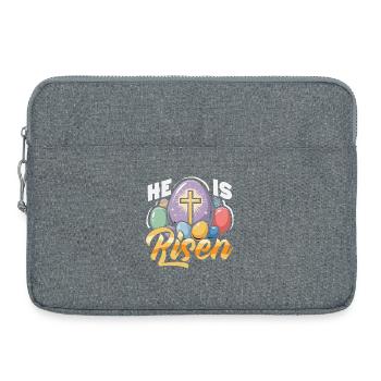 Joyeuse Pâques, douce chasse aux œufs du lapin, œufs de Pâques - Sacoche pour ordinateur portable 15 pouces - gris chiné - Devant