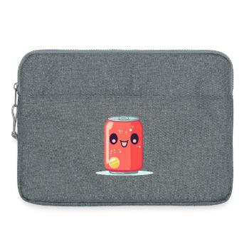 Kawaii Limonaden-Dose Mit Gesicht - Laptoptasche 15" - Grau meliert - Vorne