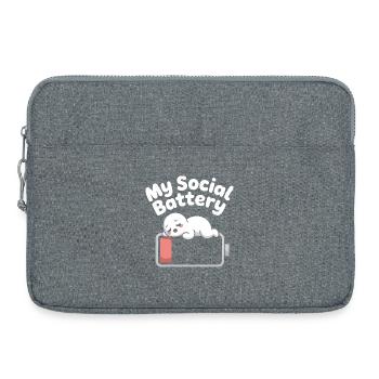 Batterie sociale Introverti Batterie morte - Sacoche pour ordinateur portable 15 pouces - gris chiné - Devant