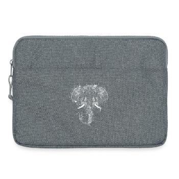 Elephant head ornamental decorated - Laptop bag 15" - heather grey - Front