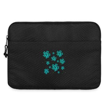 Blumenmuster türkis, blumendrucke mädchen - Laptoptasche 15" - Schwarz - Vorne