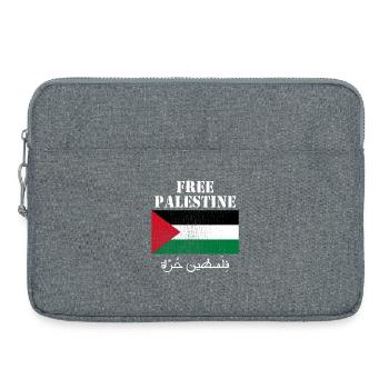 Drapeau de Palestine libre - Sacoche pour ordinateur portable 15 pouces - gris chiné - Devant