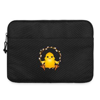 cute fluffy chick in willow wreath - Laptop bag 15" - black - Front