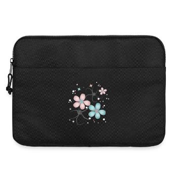 fleurs tendres en rose et turquoise - Sacoche pour ordinateur portable 15 pouces - noir - Devant