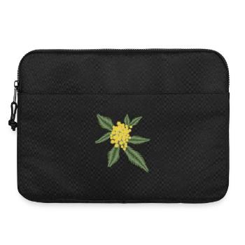 Silber Akazie mit ihren gelben Blüten Pompons - Laptoptasche 15" - Schwarz - Vorne