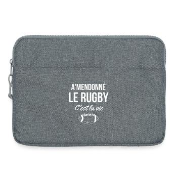 rugby, rugby sport, jouer au rugby - Sacoche pour ordinateur portable 15 pouces - gris chiné - Devant