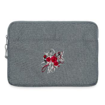 Composition argentée de la Saint-Valentin avec des roses - Sacoche pour ordinateur portable 15 pouces - gris chiné - Devant