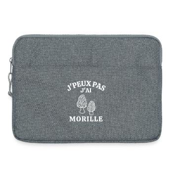 ramasseur de champignons, morille, champignon - Sacoche pour ordinateur portable 15 pouces - gris chiné - Devant