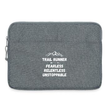 Coureur de trail - Intrépide. Implacable. Imparable. - Sacoche pour ordinateur portable 15 pouces - gris chiné - Devant