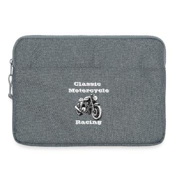 Classic Motorcycle Racing weiß - Laptoptasche 15" - Grau meliert - Vorne