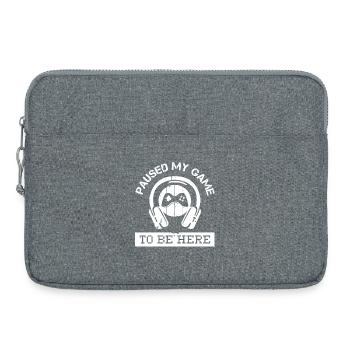 paused my game lustige Sprüche gaming Kopfhörer - Laptoptasche 15" - Grau meliert - Vorne
