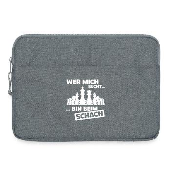 Schach lustige Sprüche bin beim Schachspielen icon - Laptoptasche 15" - Grau meliert - Vorne